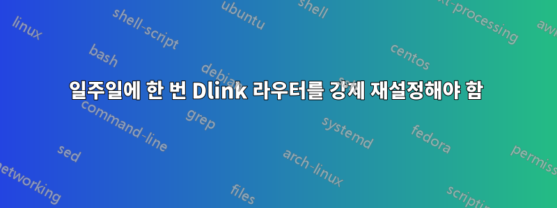 일주일에 한 번 Dlink 라우터를 강제 재설정해야 함