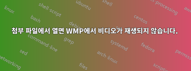 첨부 파일에서 열면 WMP에서 비디오가 재생되지 않습니다.