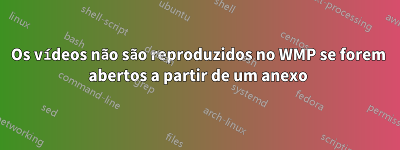 Os vídeos não são reproduzidos no WMP se forem abertos a partir de um anexo