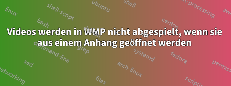 Videos werden in WMP nicht abgespielt, wenn sie aus einem Anhang geöffnet werden