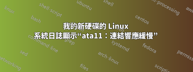 我的新硬碟的 Linux 系統日誌顯示“ata11：連結響應緩慢”