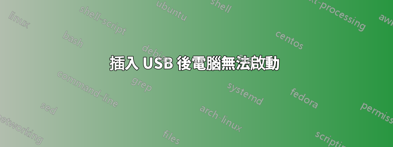 插入 USB 後電腦無法啟動