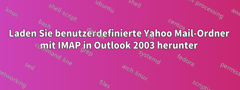 Laden Sie benutzerdefinierte Yahoo Mail-Ordner mit IMAP in Outlook 2003 herunter