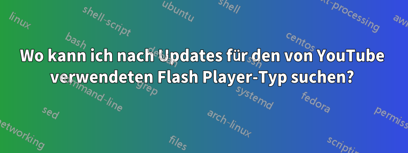 Wo kann ich nach Updates für den von YouTube verwendeten Flash Player-Typ suchen?