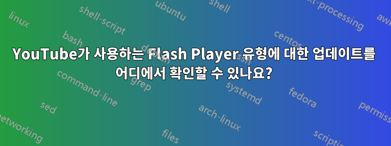 YouTube가 사용하는 Flash Player 유형에 대한 업데이트를 어디에서 확인할 수 있나요?