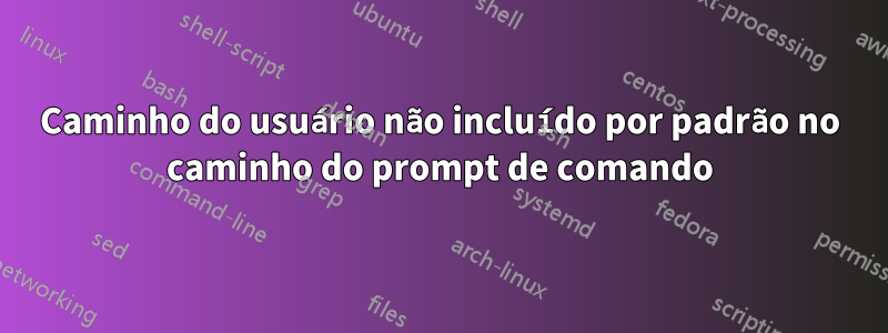 Caminho do usuário não incluído por padrão no caminho do prompt de comando