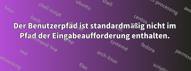 Der Benutzerpfad ist standardmäßig nicht im Pfad der Eingabeaufforderung enthalten.