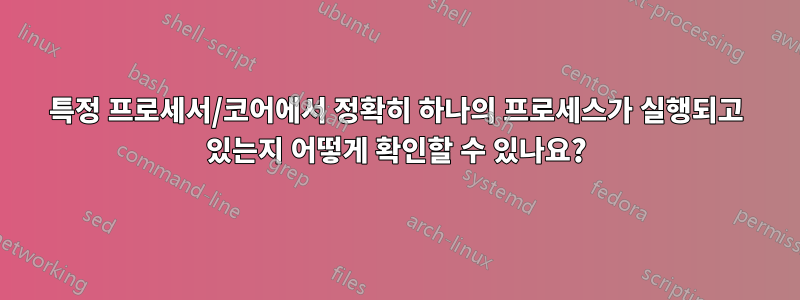 특정 프로세서/코어에서 정확히 하나의 프로세스가 실행되고 있는지 어떻게 확인할 수 있나요?