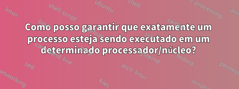 Como posso garantir que exatamente um processo esteja sendo executado em um determinado processador/núcleo?