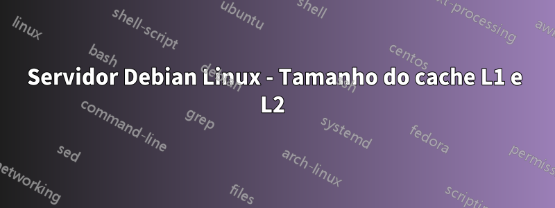 Servidor Debian Linux - Tamanho do cache L1 e L2 