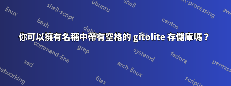 你可以擁有名稱中帶有空格的 gitolite 存儲庫嗎？