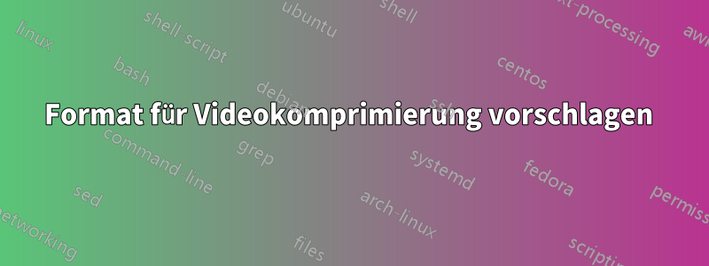 Format für Videokomprimierung vorschlagen 