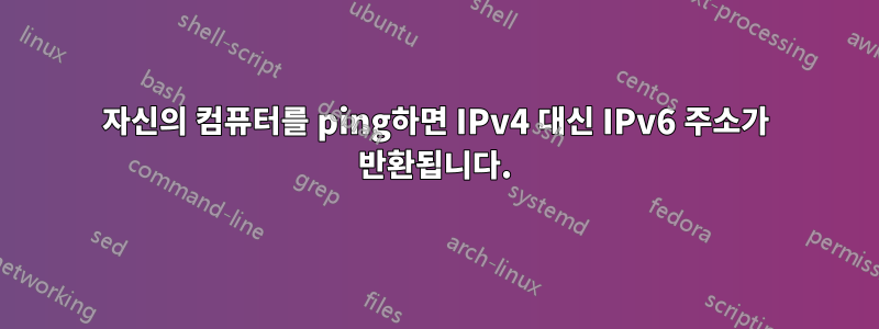 자신의 컴퓨터를 ping하면 IPv4 대신 IPv6 주소가 반환됩니다.