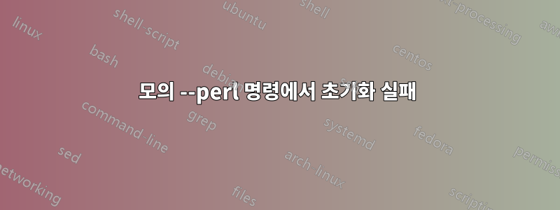 모의 --perl 명령에서 초기화 실패