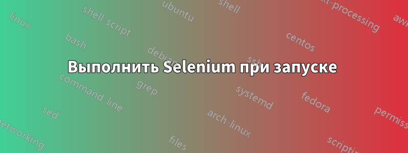 Выполнить Selenium при запуске