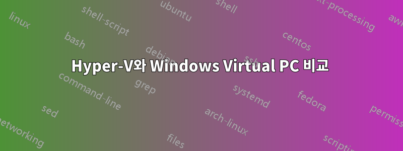 Hyper-V와 Windows Virtual PC 비교