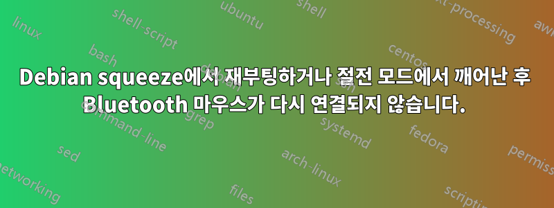 Debian squeeze에서 재부팅하거나 절전 모드에서 깨어난 후 Bluetooth 마우스가 다시 연결되지 않습니다.