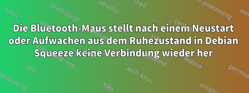 Die Bluetooth-Maus stellt nach einem Neustart oder Aufwachen aus dem Ruhezustand in Debian Squeeze keine Verbindung wieder her