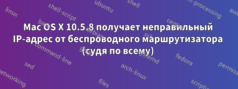 Mac OS X 10.5.8 получает неправильный IP-адрес от беспроводного маршрутизатора (судя по всему)