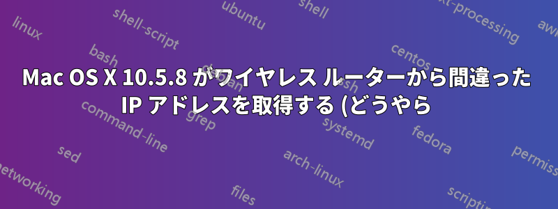 Mac OS X 10.5.8 がワイヤレス ルーターから間違った IP アドレスを取得する (どうやら)