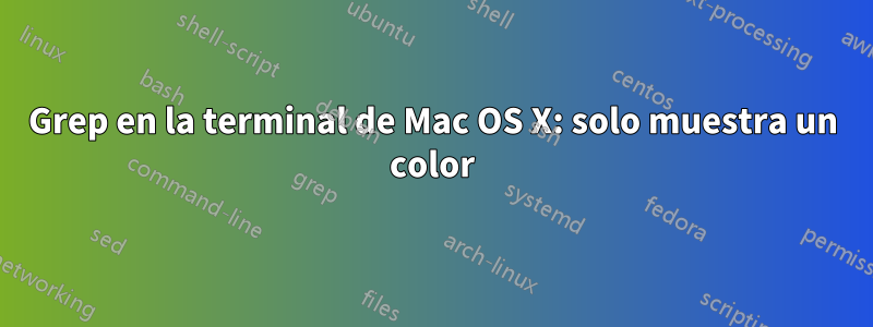 Grep en la terminal de Mac OS X: solo muestra un color