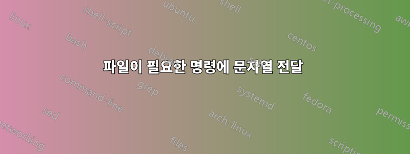 파일이 필요한 명령에 문자열 전달