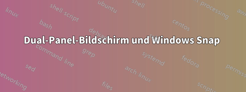 Dual-Panel-Bildschirm und Windows Snap