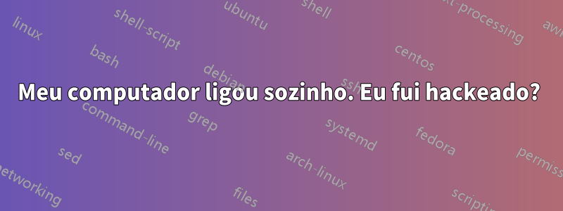 Meu computador ligou sozinho. Eu fui hackeado?