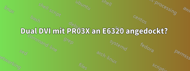 Dual DVI mit PR03X an E6320 angedockt?