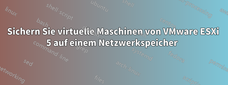 Sichern Sie virtuelle Maschinen von VMware ESXi 5 auf einem Netzwerkspeicher 