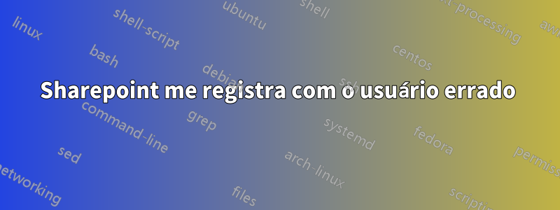 Sharepoint me registra com o usuário errado