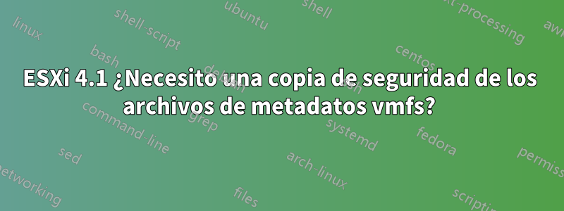 ESXi 4.1 ¿Necesito una copia de seguridad de los archivos de metadatos vmfs?