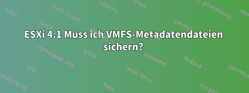 ESXi 4.1 Muss ich VMFS-Metadatendateien sichern?