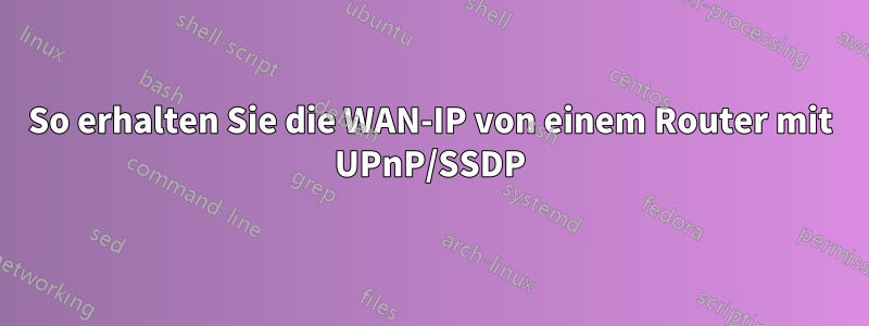 So erhalten Sie die WAN-IP von einem Router mit UPnP/SSDP
