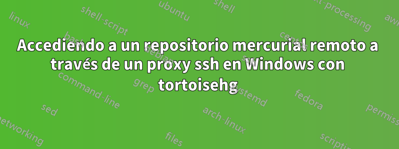 Accediendo a un repositorio mercurial remoto a través de un proxy ssh en Windows con tortoisehg