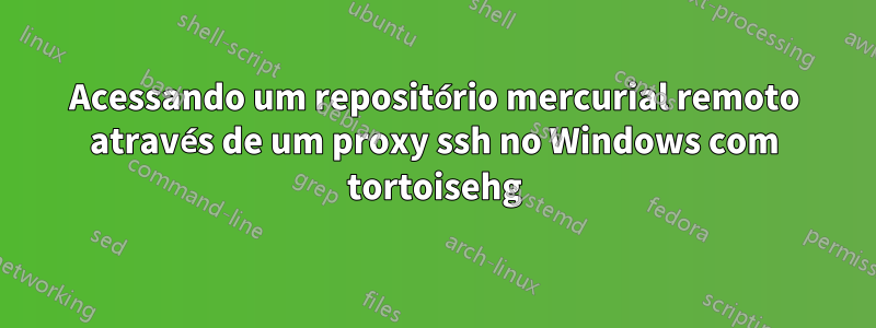 Acessando um repositório mercurial remoto através de um proxy ssh no Windows com tortoisehg