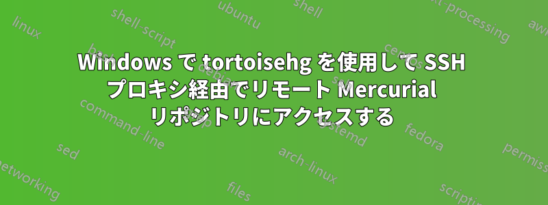 Windows で tortoisehg を使用して SSH プロキシ経由でリモート Mercurial リポジトリにアクセスする