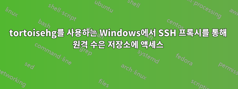 tortoisehg를 사용하는 Windows에서 SSH 프록시를 통해 원격 수은 저장소에 액세스