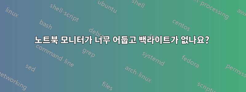 노트북 모니터가 너무 어둡고 백라이트가 없나요?