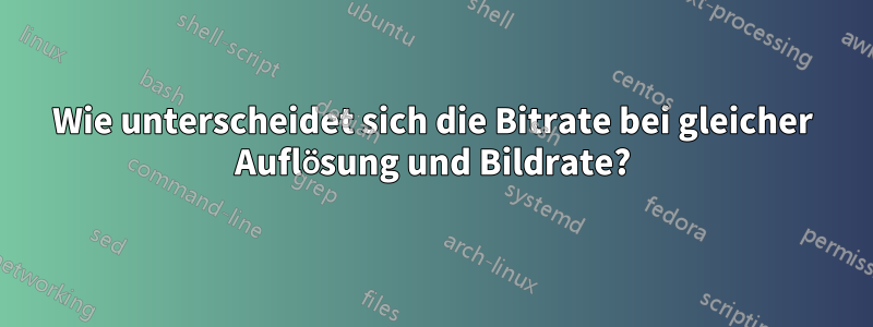 Wie unterscheidet sich die Bitrate bei gleicher Auflösung und Bildrate?