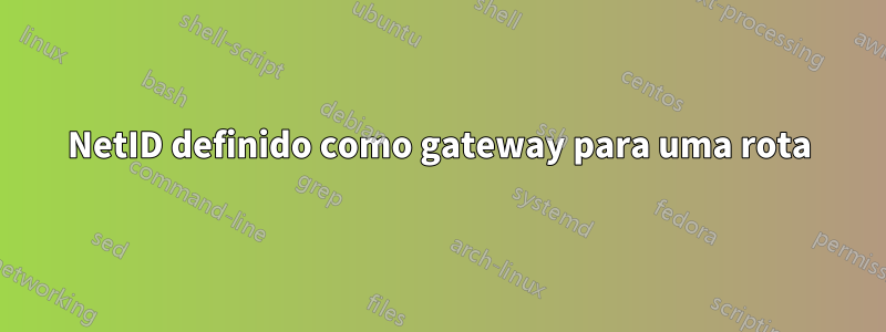 NetID definido como gateway para uma rota