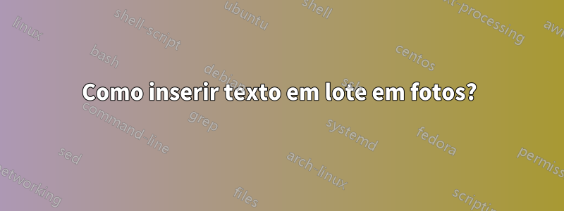 Como inserir texto em lote em fotos?
