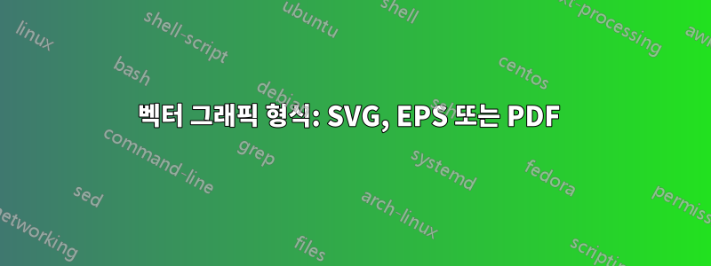 벡터 그래픽 형식: SVG, EPS 또는 PDF 