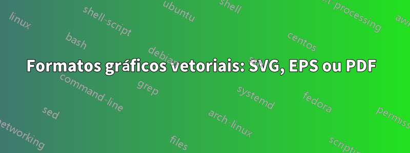 Formatos gráficos vetoriais: SVG, EPS ou PDF 