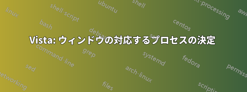 Vista: ウィンドウの対応するプロセスの決定
