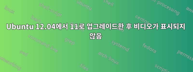 Ubuntu 12.04에서 11로 업그레이드한 후 비디오가 표시되지 않음