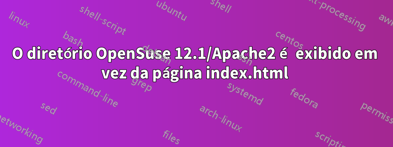 O diretório OpenSuse 12.1/Apache2 é exibido em vez da página index.html