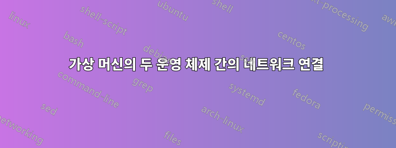 가상 머신의 두 운영 체제 간의 네트워크 연결
