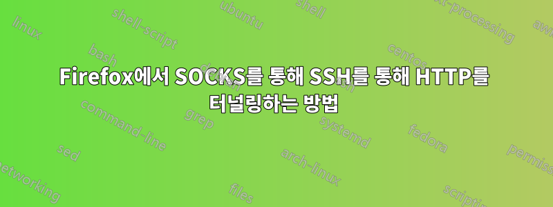Firefox에서 SOCKS를 통해 SSH를 통해 HTTP를 터널링하는 방법