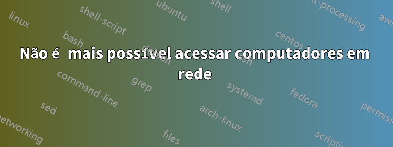 Não é mais possível acessar computadores em rede